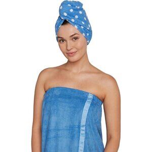 Bath Wrap & Turbie Twist Combo Set Blue Dot S14298